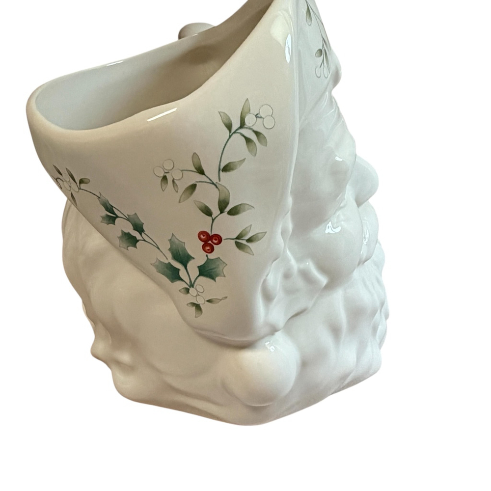 Vintage Pfaltzgraff Santa Face Mug USA Christmas Holly Ceramic Coffee Cup - Picture 7 of 15